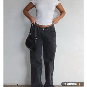 WHITE FOX Bring The Style Low Rise Wide Leg Jeans